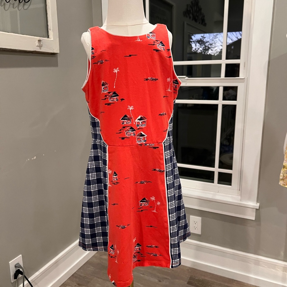 American Girl Red & Navy Mixed-Print Sleeveless Dress